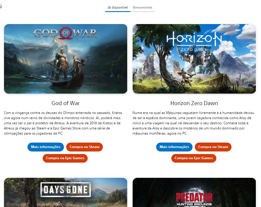 Site oficial do PlayStation ganha página dedicada aos jogos de PC
